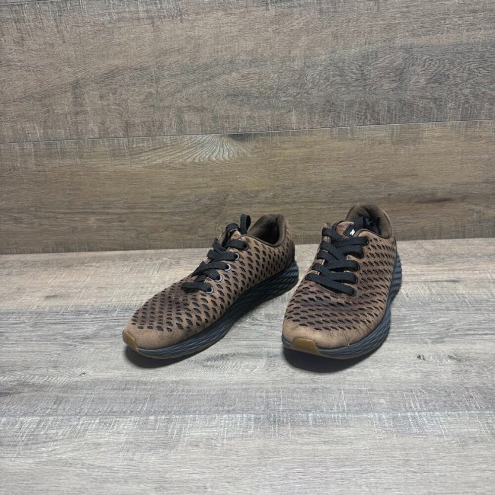 NoBull Perforated Coffee Brown Leather Trainers Women's Size 9